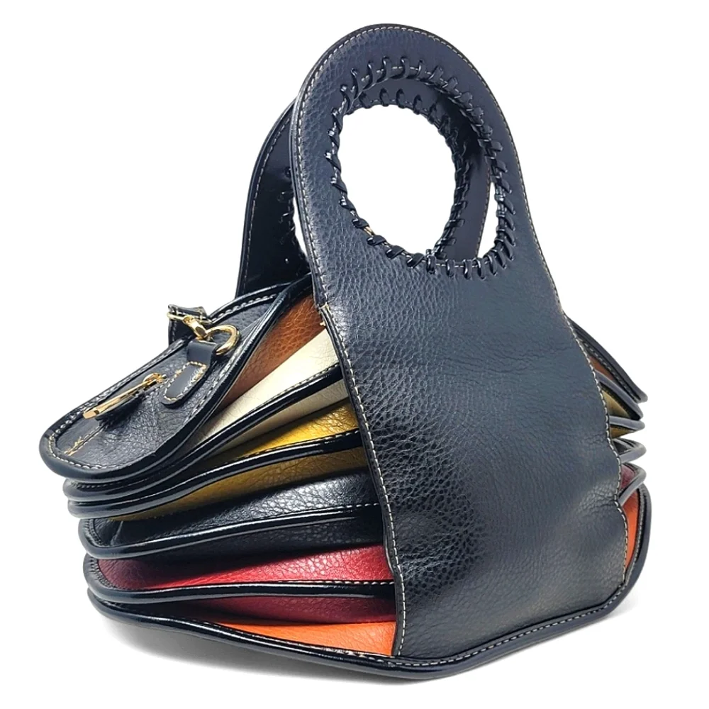 Accordian Style Stiched Satchel